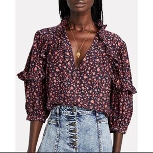 Frame Silk Floral Blouse
